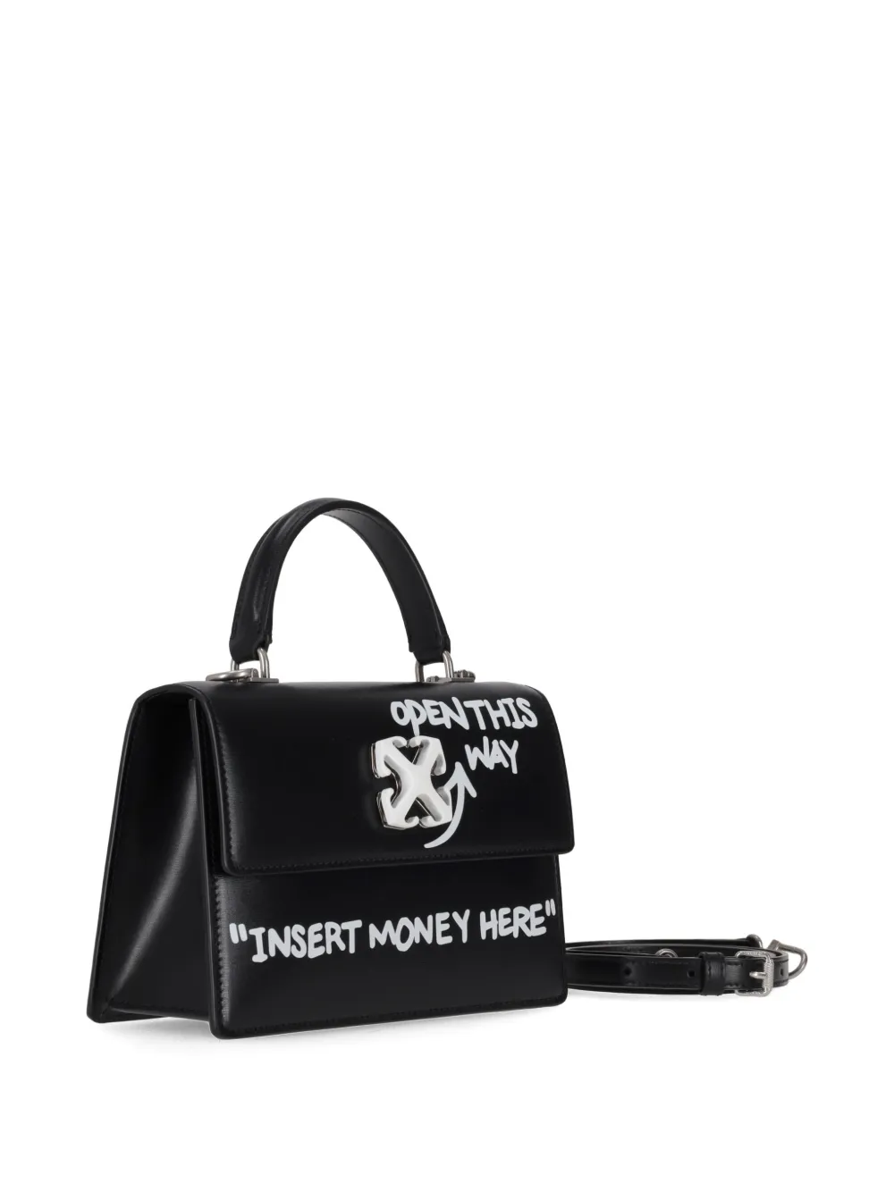 Off-White Jitney 1.4 shopper met handgreep - Zwart
