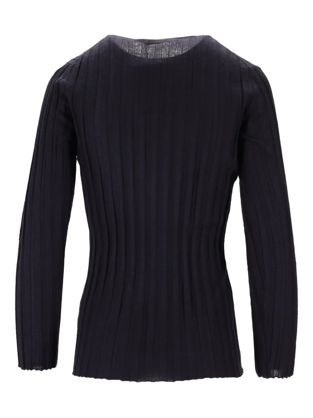 La-Rose Geribbelde girocollo top Blauw