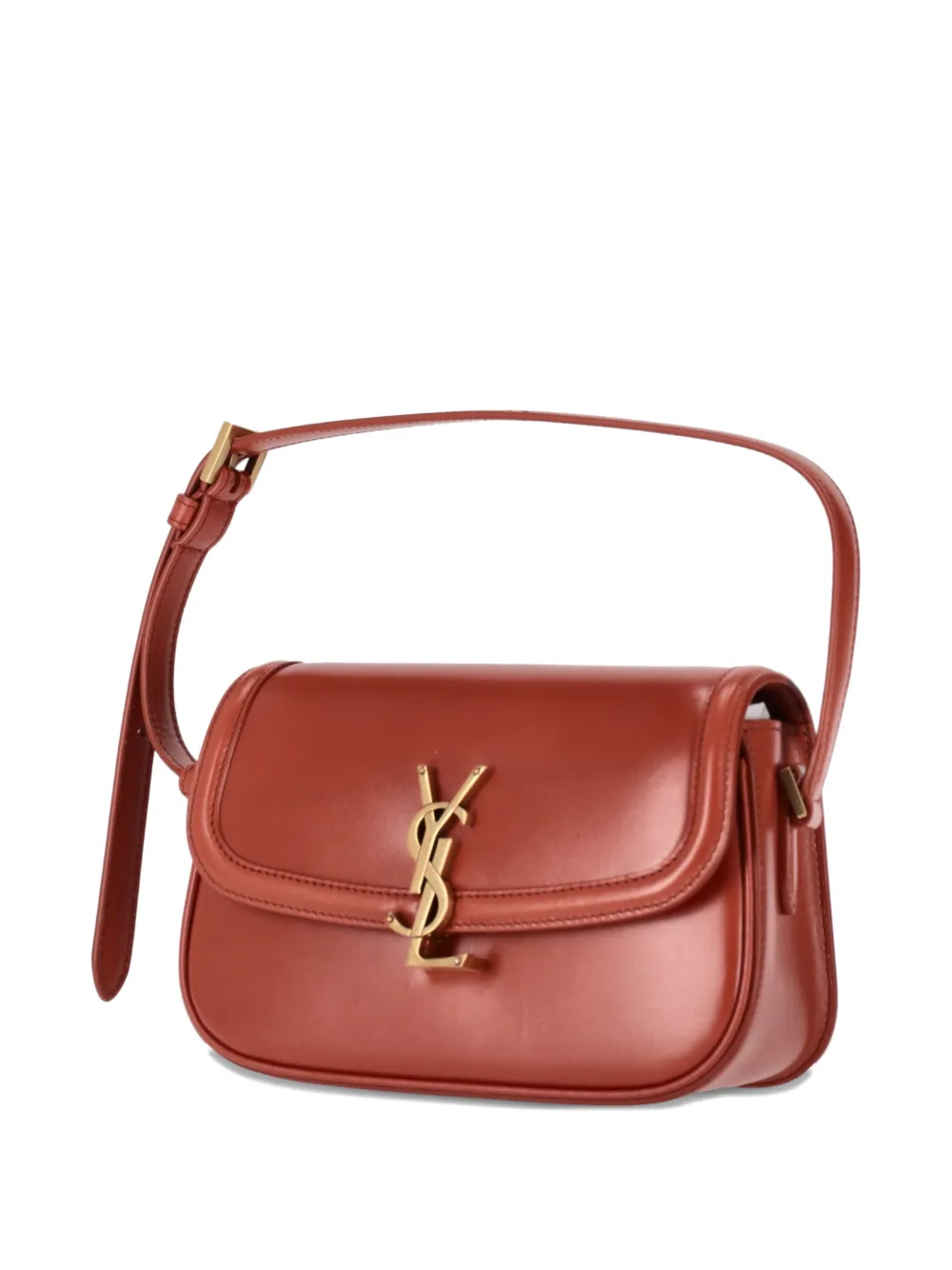 Saint Laurent Mini Solferino leren schoudertas Bruin