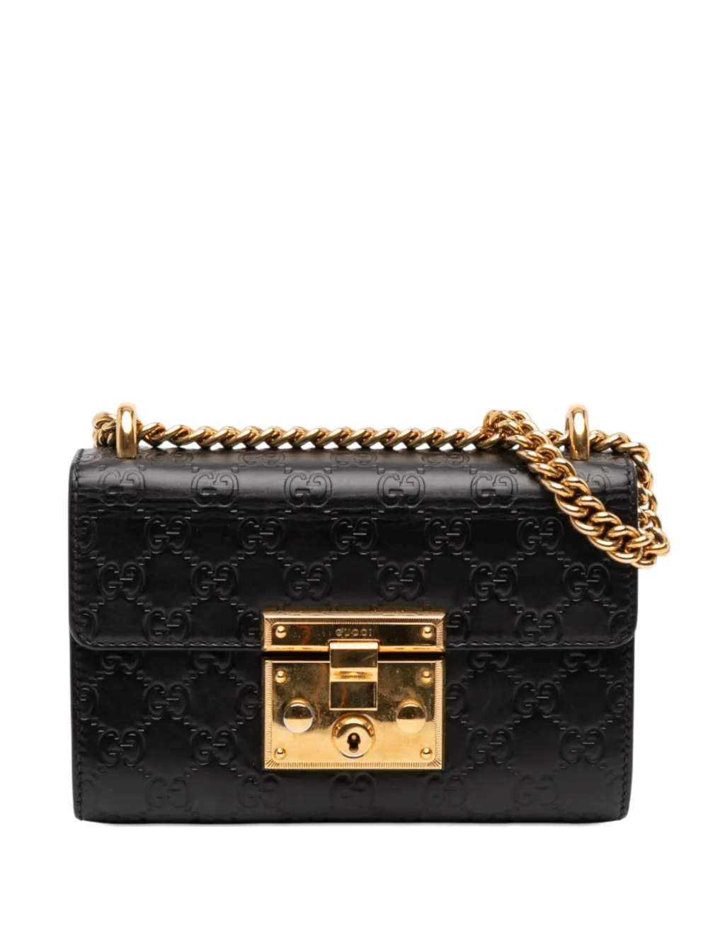 Gucci Pre-Owned 2016-2025 Small Guccissima Padlock crossbody bag - Nero