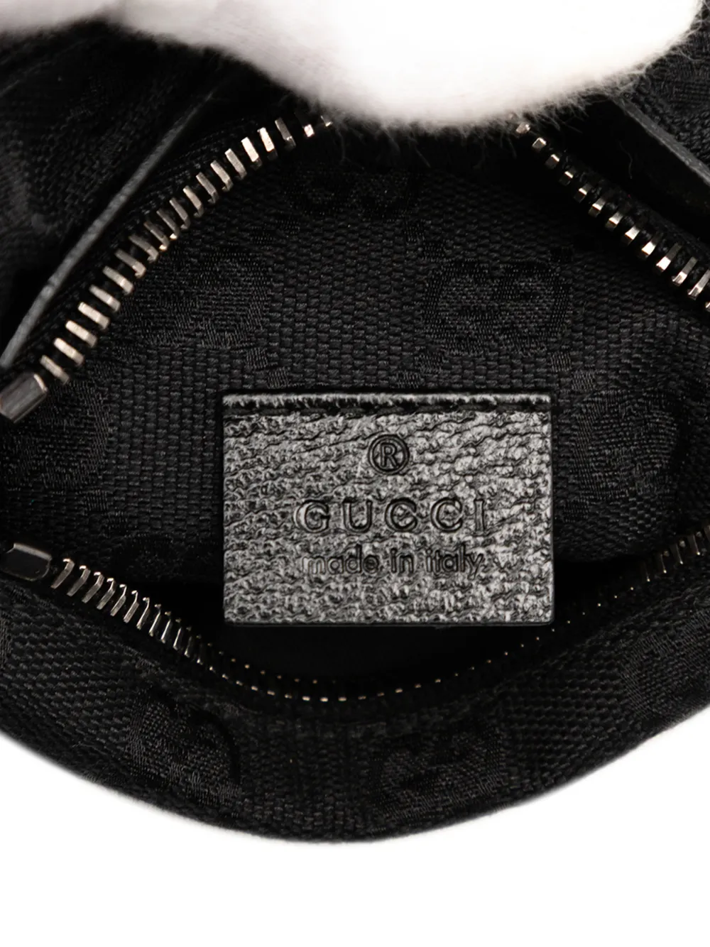 Pre-owned Gucci 2000-2015 Gg Canvas Double Pocket Belt Bag In Black