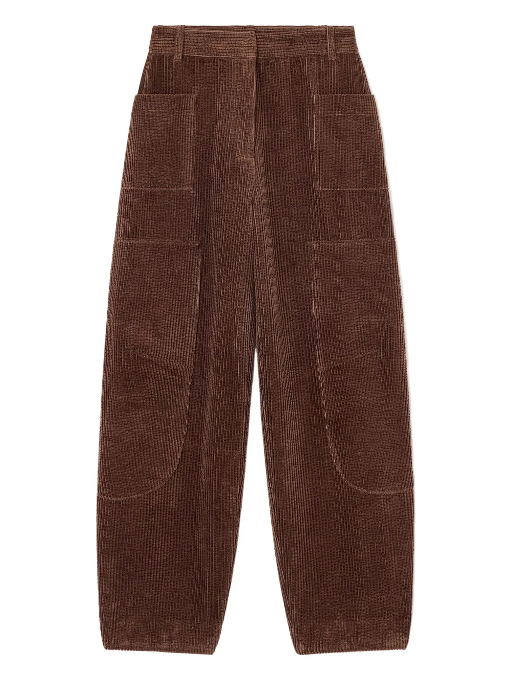 GANNI curved corduroy palazzo pants Bruin