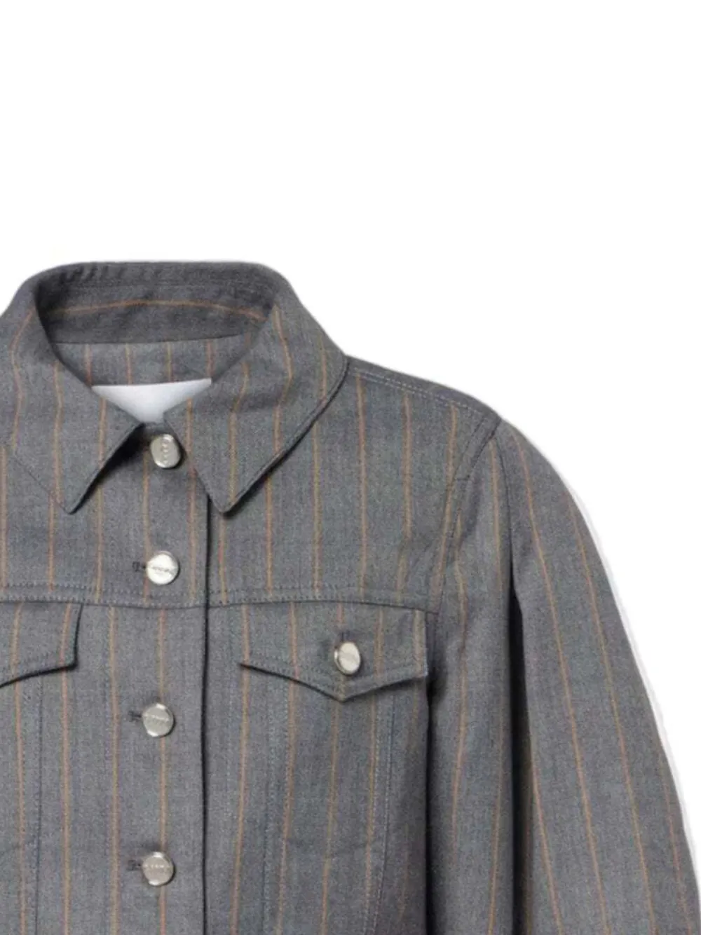 GANNI pinstripe balloon-sleeves jacket Grijs