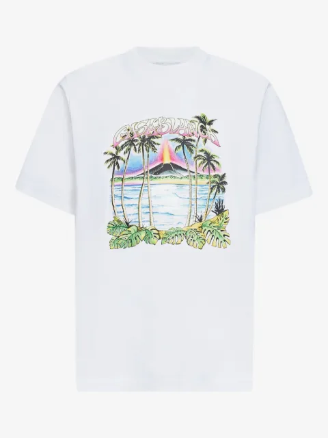 Casablanca volcano-print logo T-shirt
