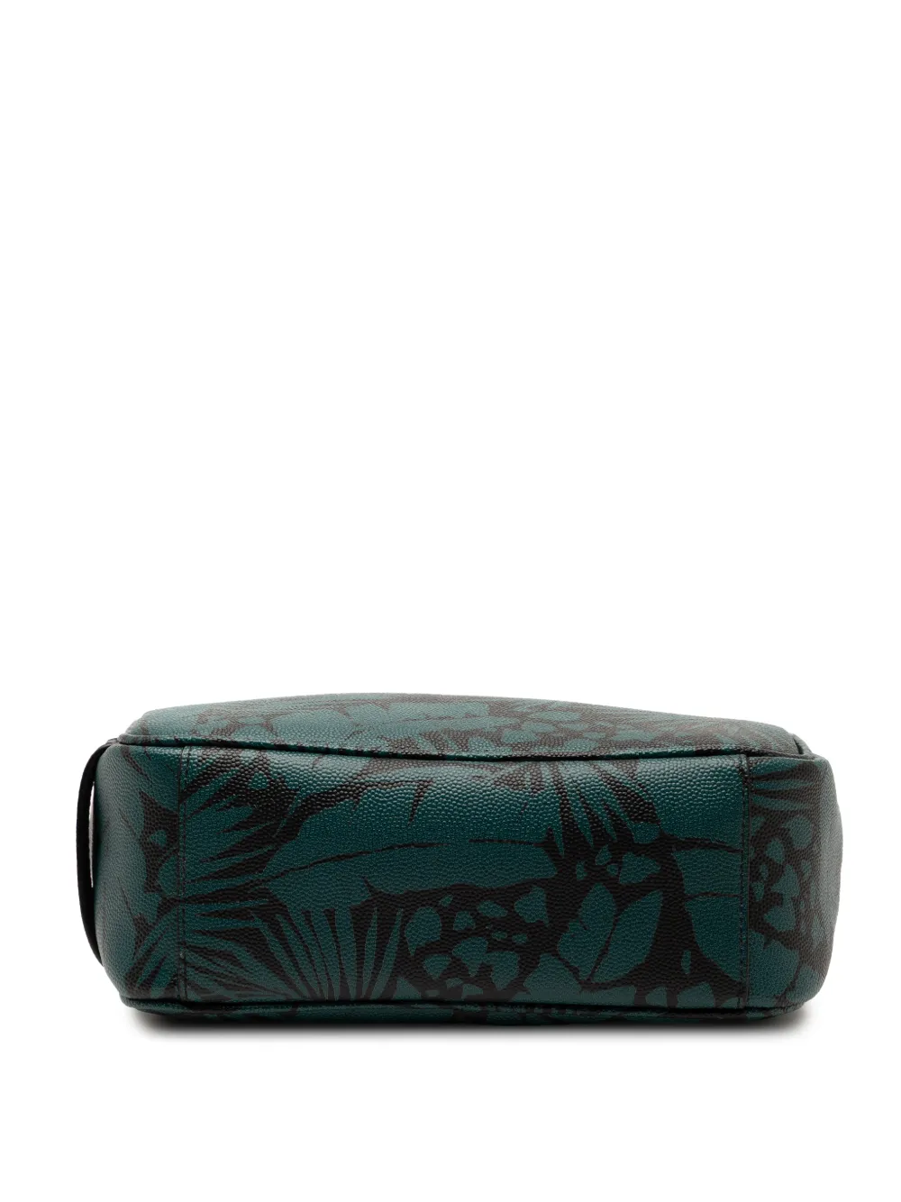 SAINT LAURENT Pre-owned 2021 Grain De Poudre Tropical Palm Pouch In Blue