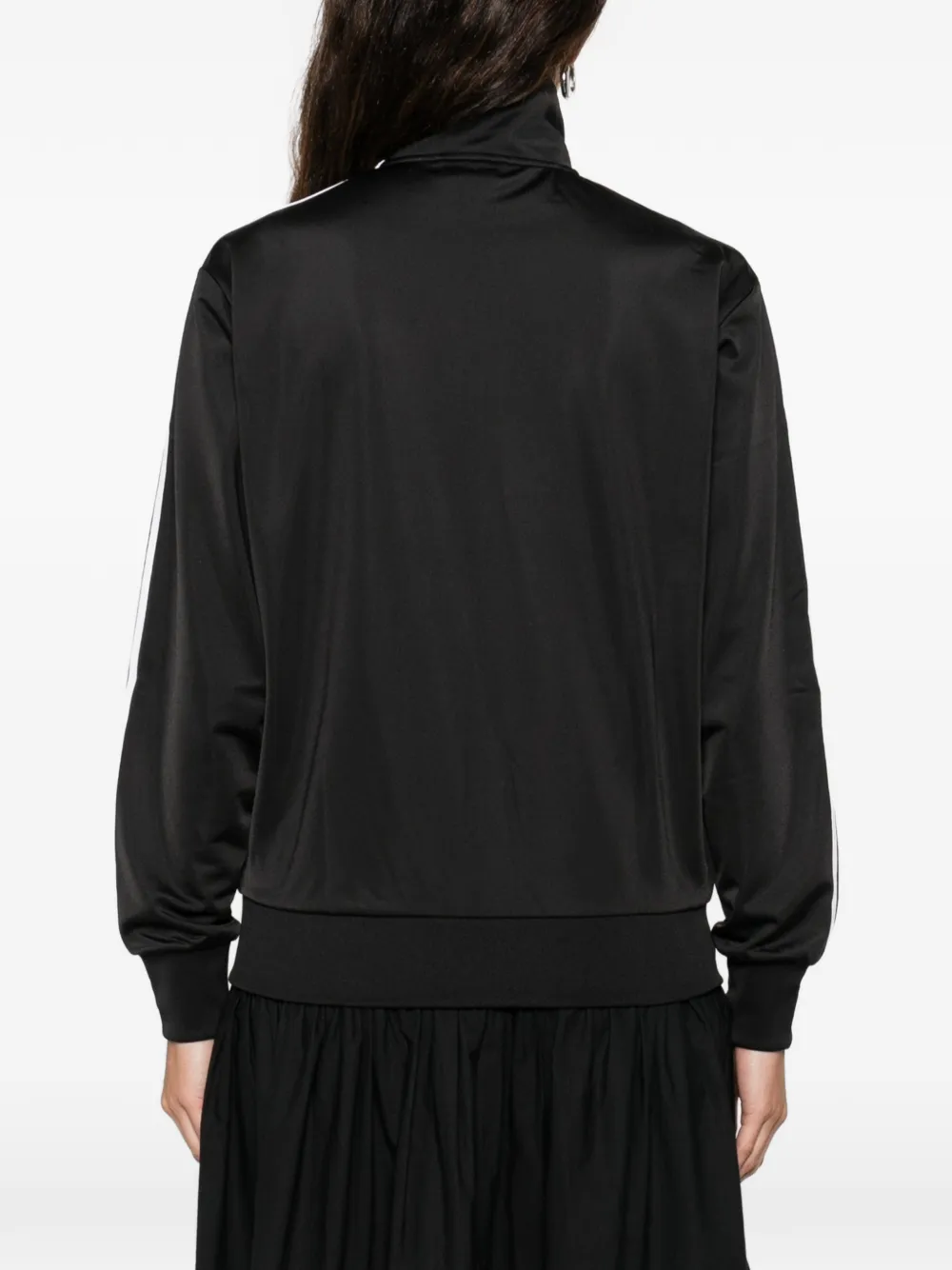Adidas Originals Zip-up Stripe-detail Sweatshirt In Black