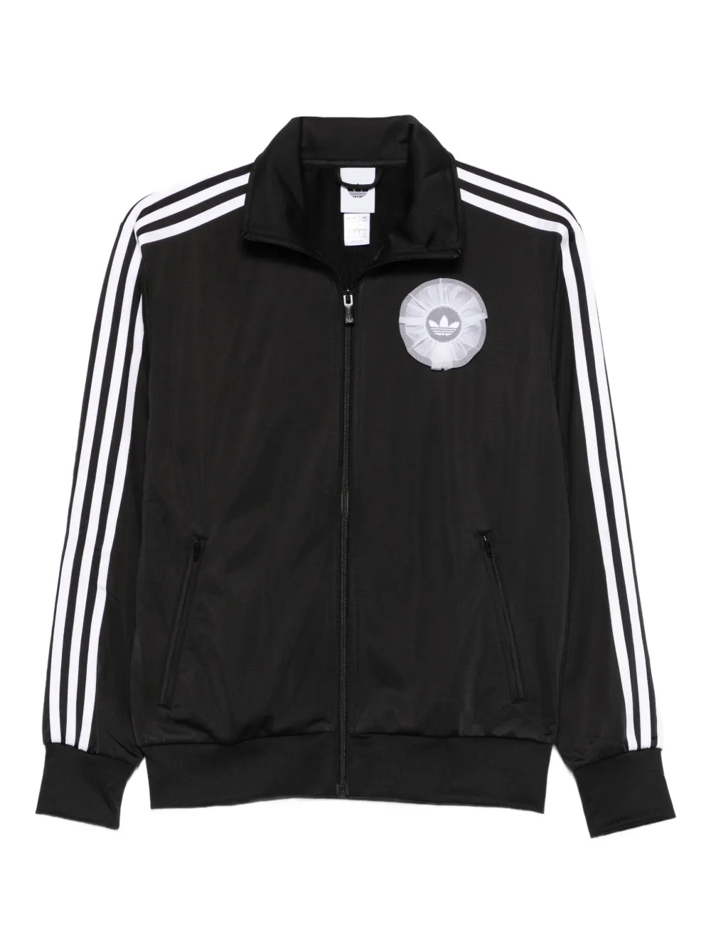 Adidas Originals Zip-up Stripe-detail Sweatshirt In Black