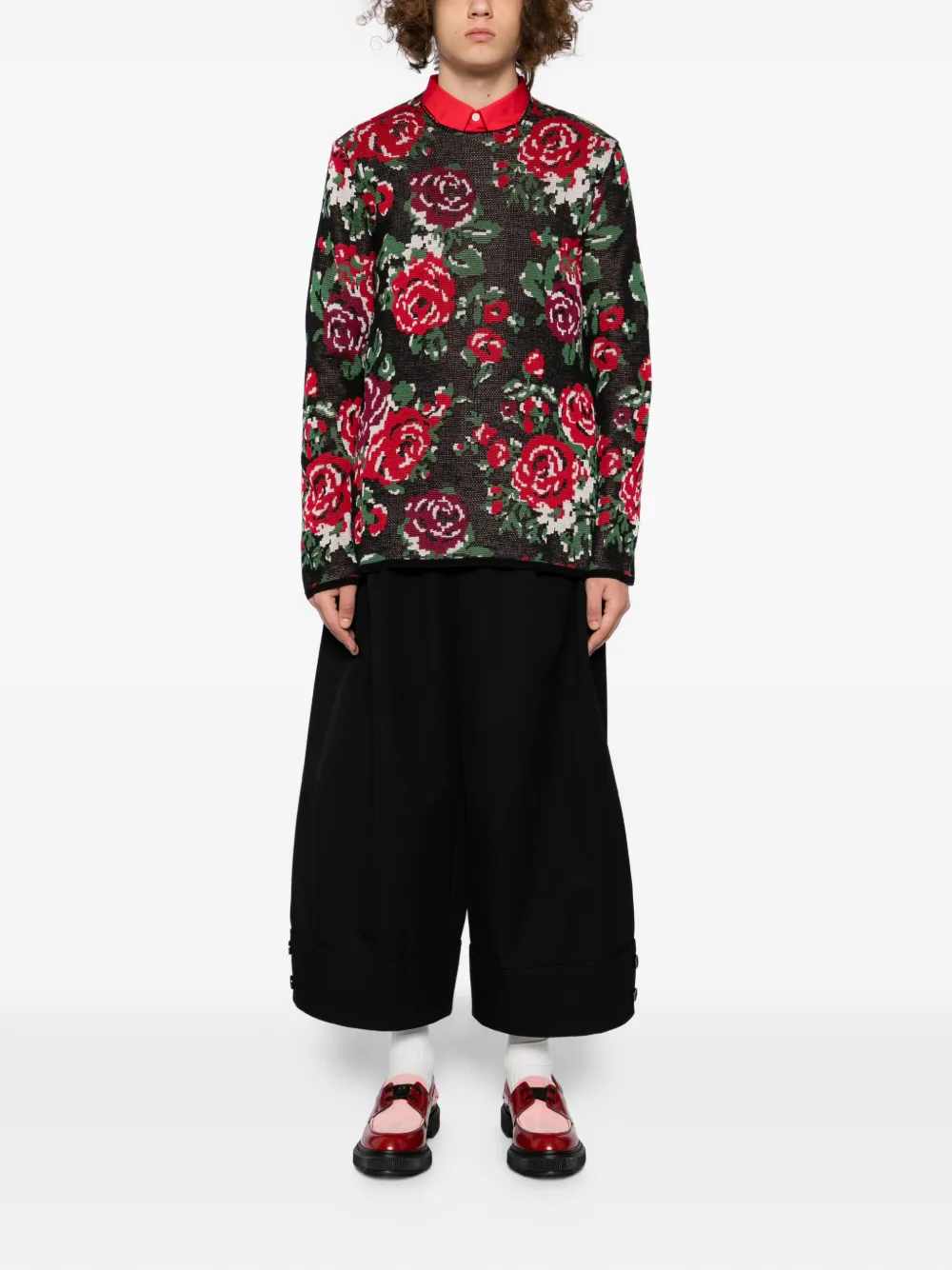 Comme des Garçons Homme Plus Trui met jacquard - Zwart