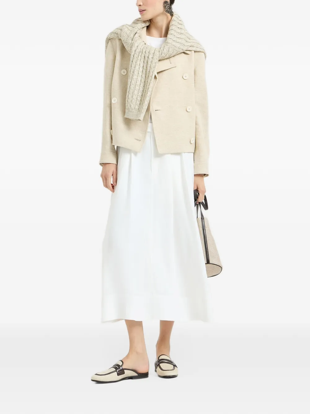Brunello Cucinelli Kabelgebreide trui Beige