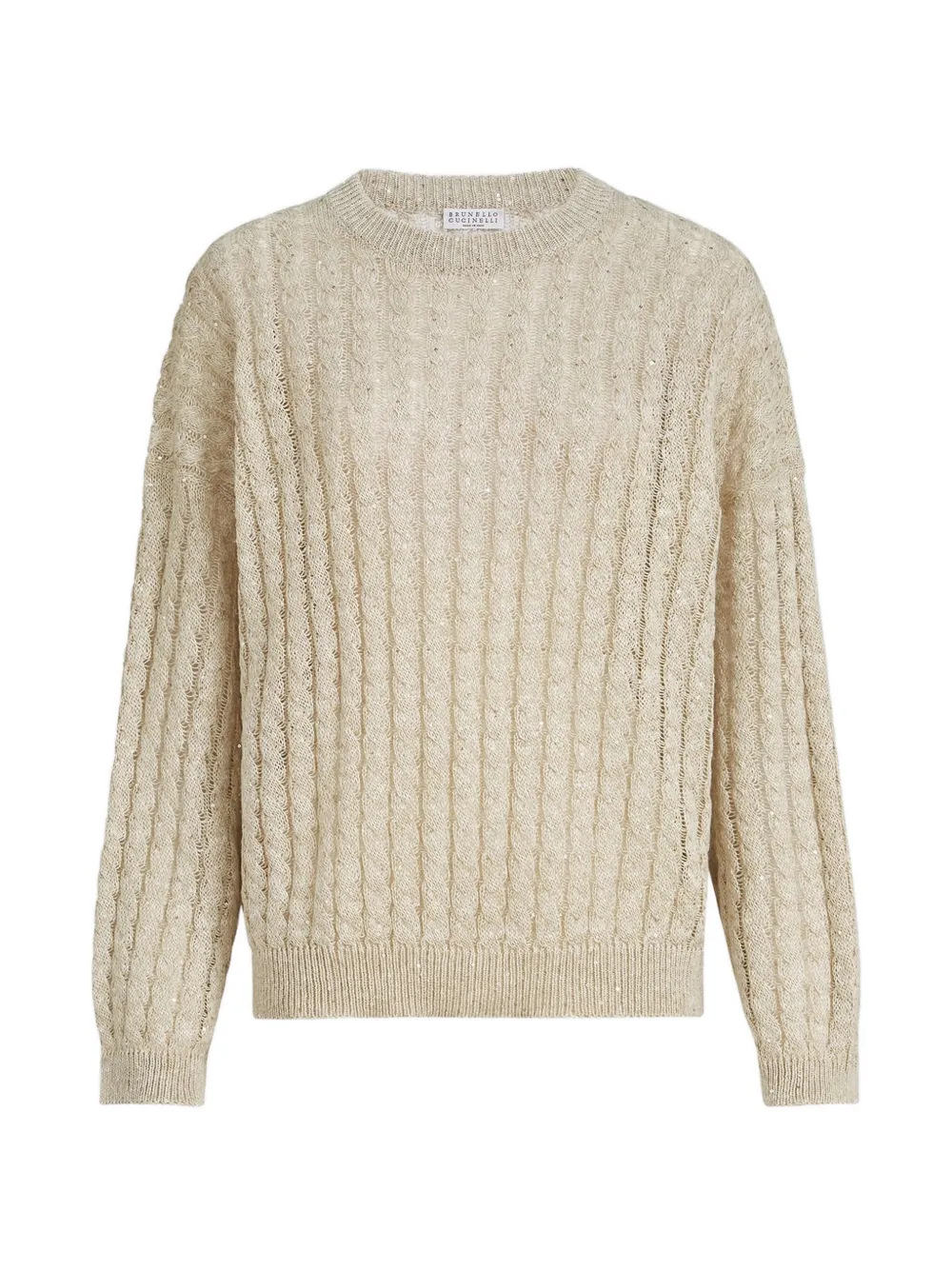 Brunello Cucinelli Kabelgebreide trui Beige