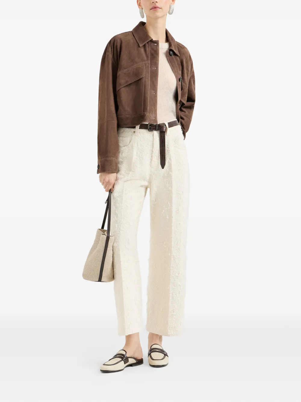  Brunello Cucinelli Monili-detail Jacket - Brown 