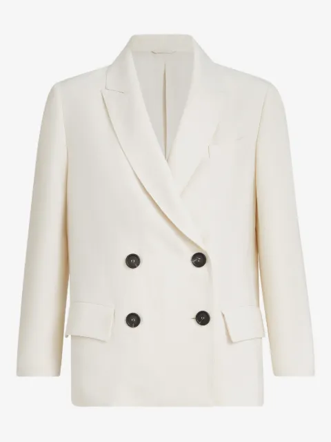 Brunello Cucinelli blazer con doble botonadura y detalle de cadena Monili