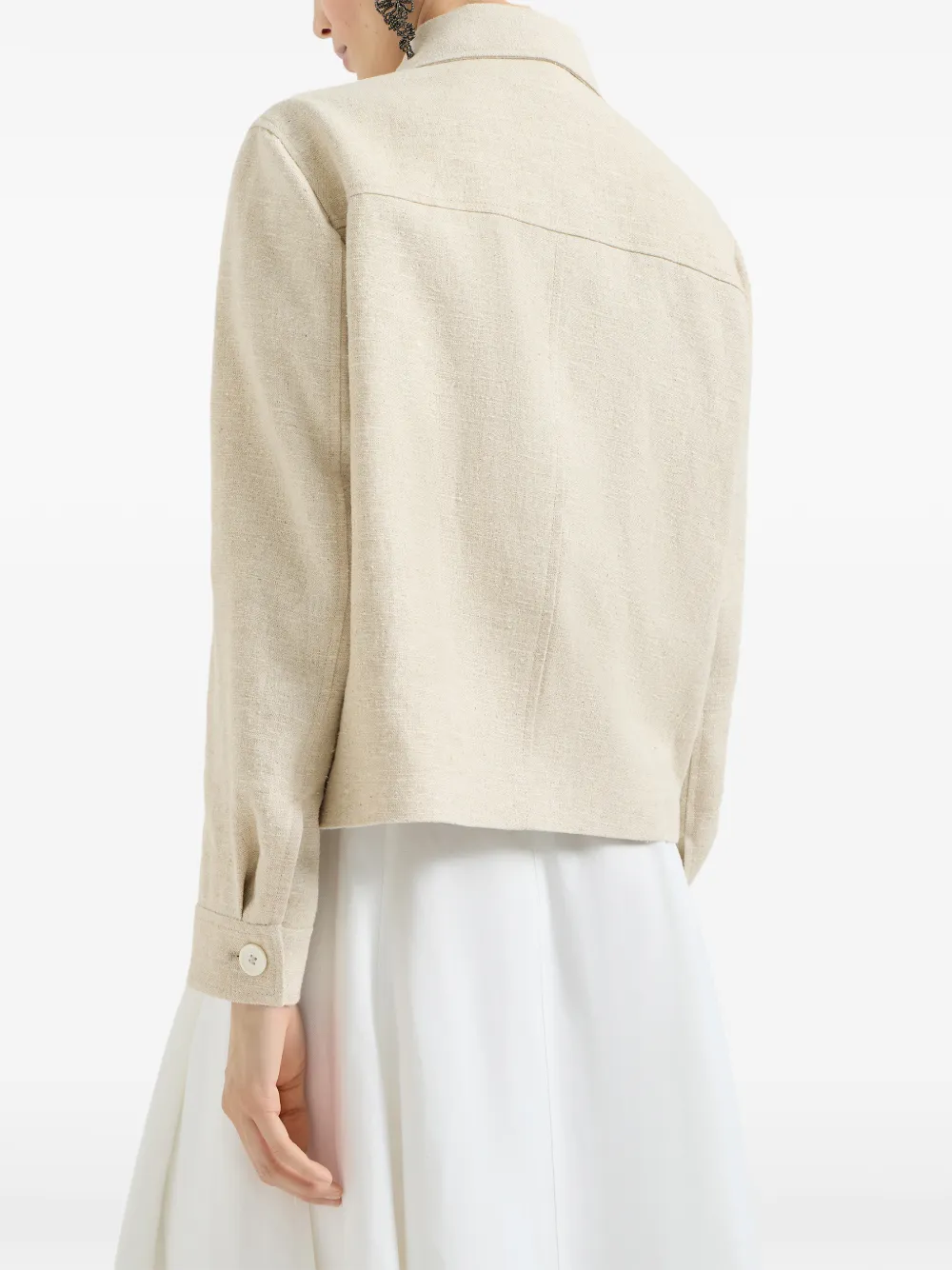 Brunello Cucinelli Sailorjas verfraaid met monili kralen Beige
