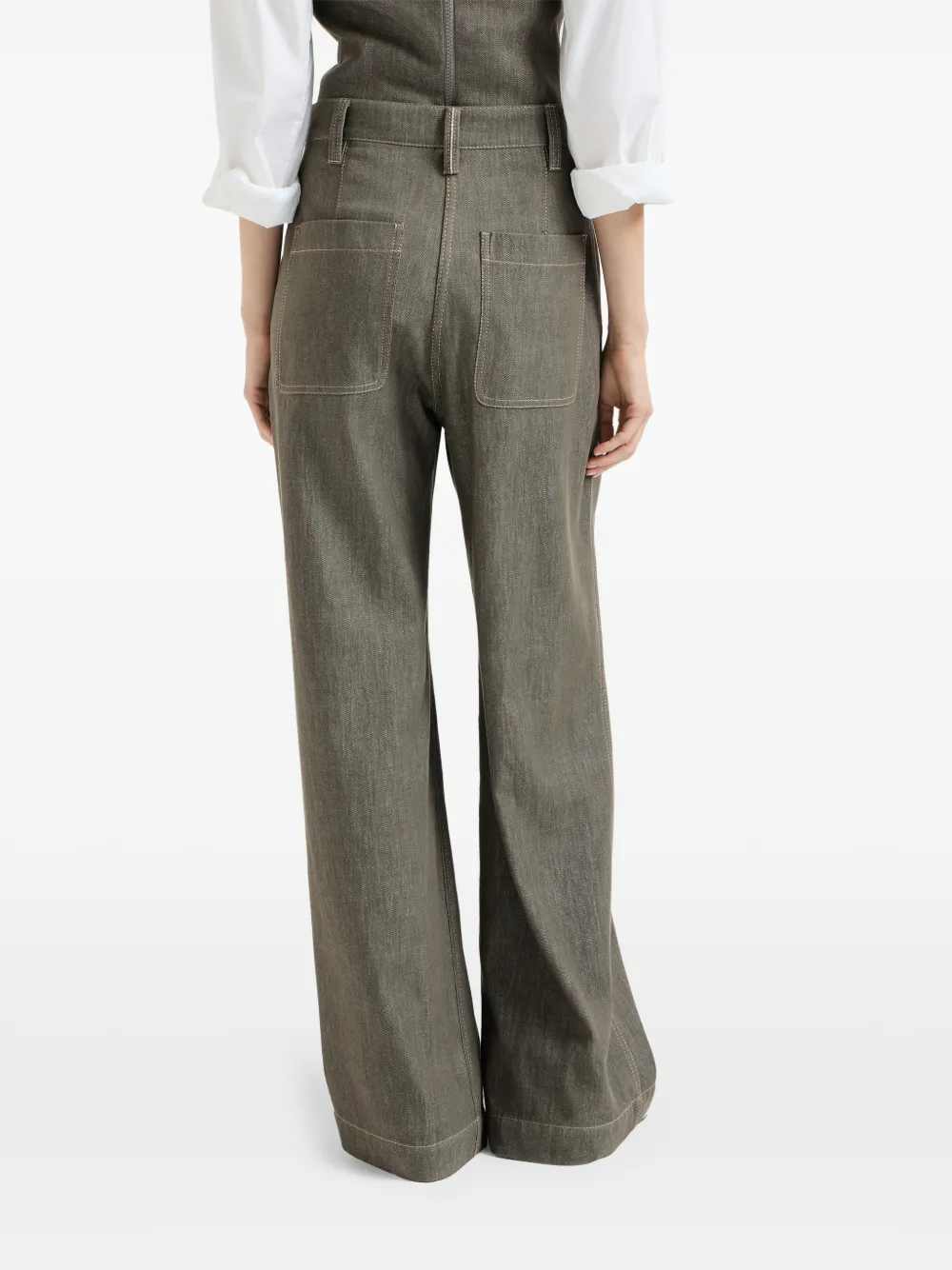  Brunello Cucinelli Pantalones Con Efecto Vaquero - Verde 