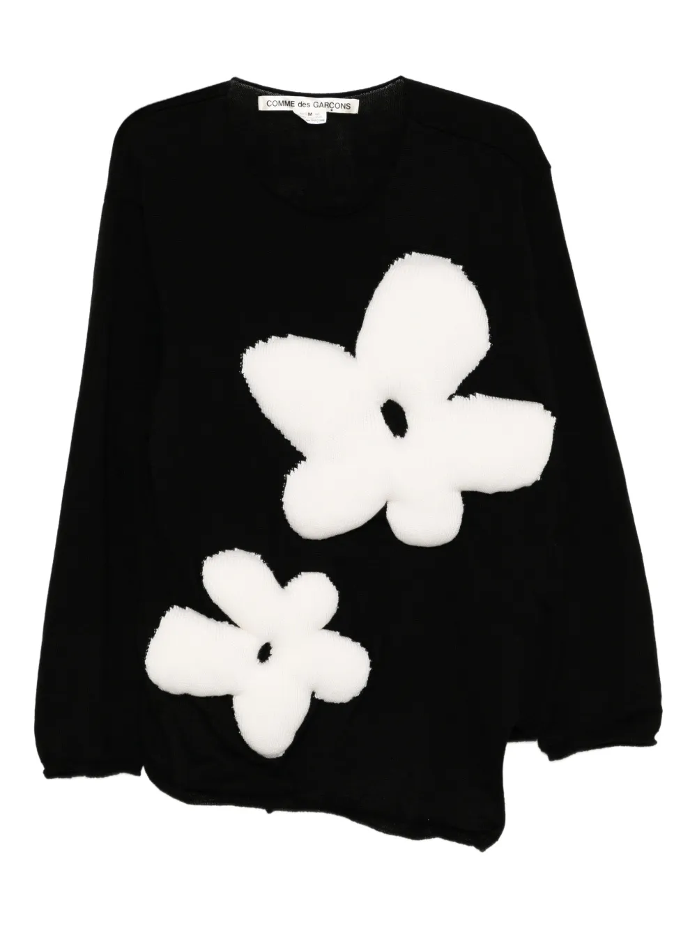 Comme Des Garçons Maglione a fiori - Nero