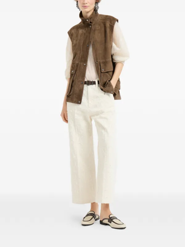 Brunello Cucinelli テクスチャード パンツ | ニュートラル | FARFETCH JP