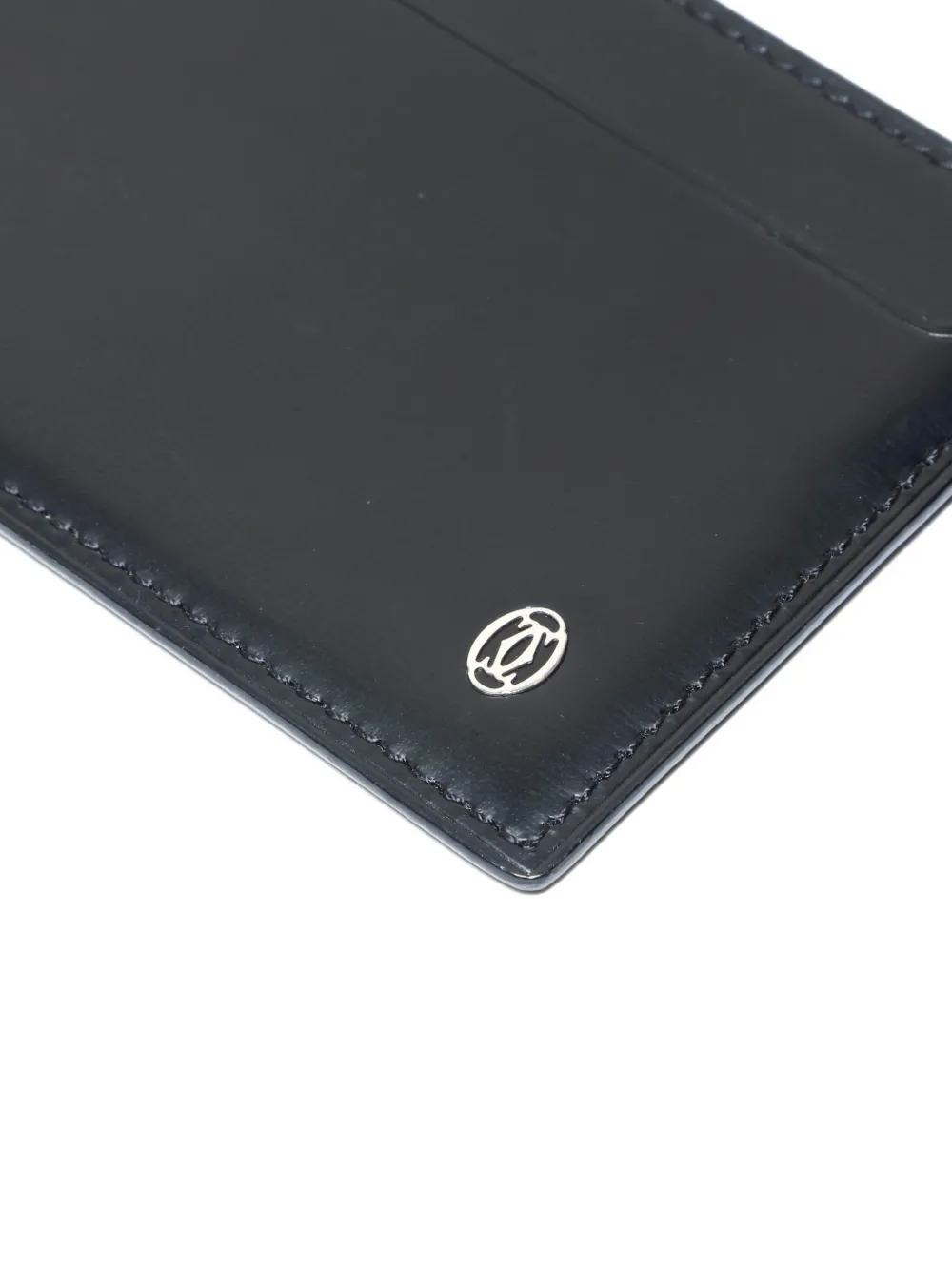Pre-owned Cartier 2000s Logo-detail Card Holder In Black