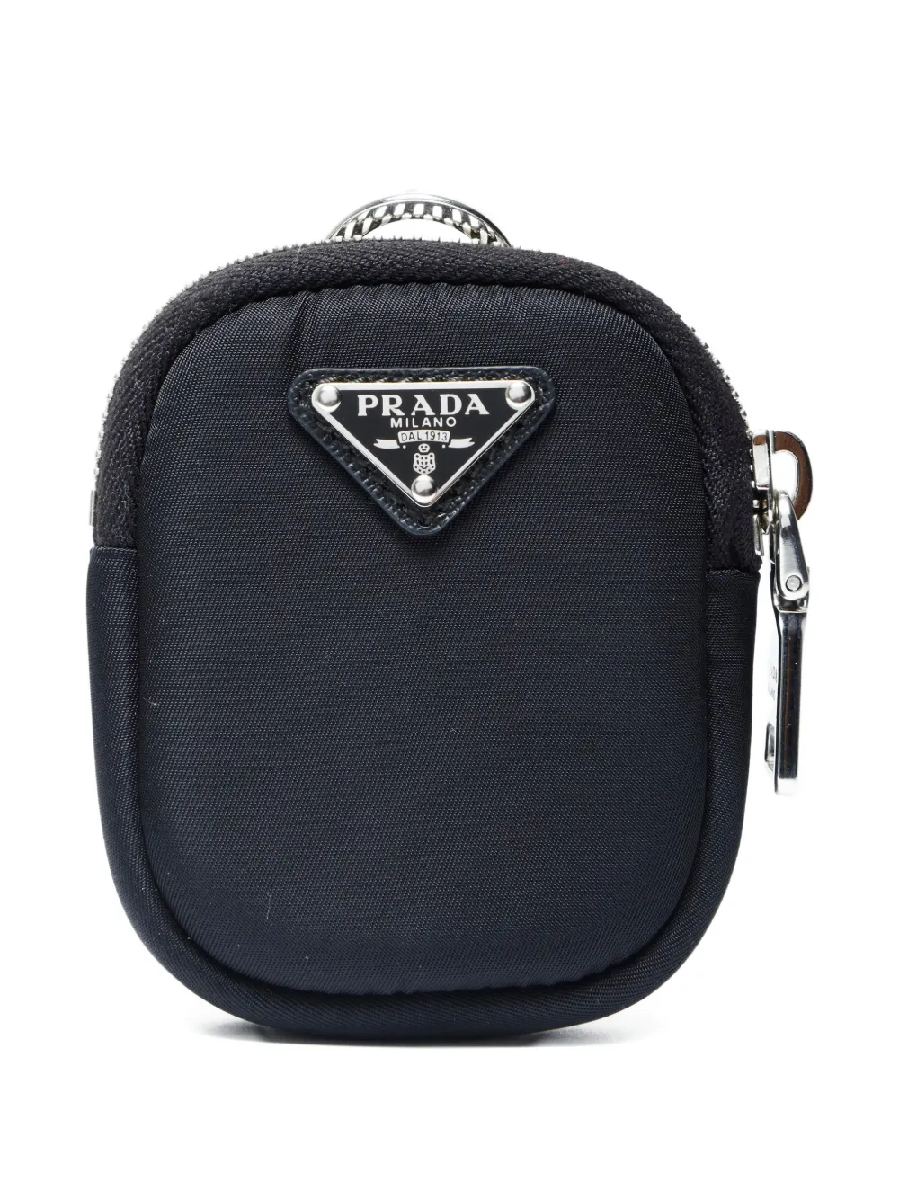 Pre-owned Prada 2020-2025 Mini Logo-plaque Coin Purse In Black