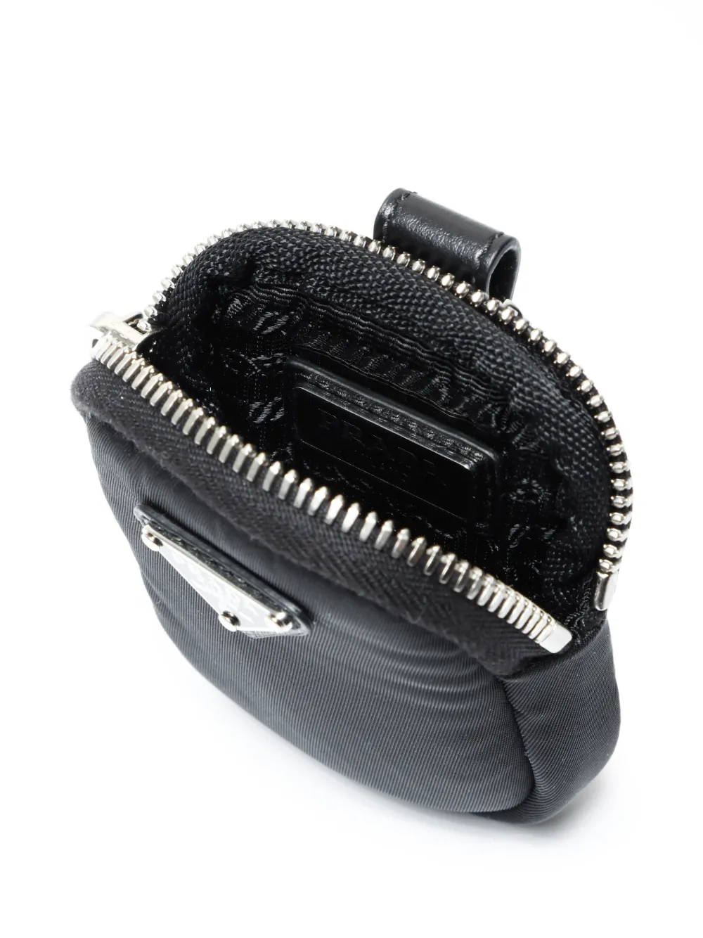 PRADA Pre-owned 2020-2025 Mini Logo-plaque Coin Purse In Black