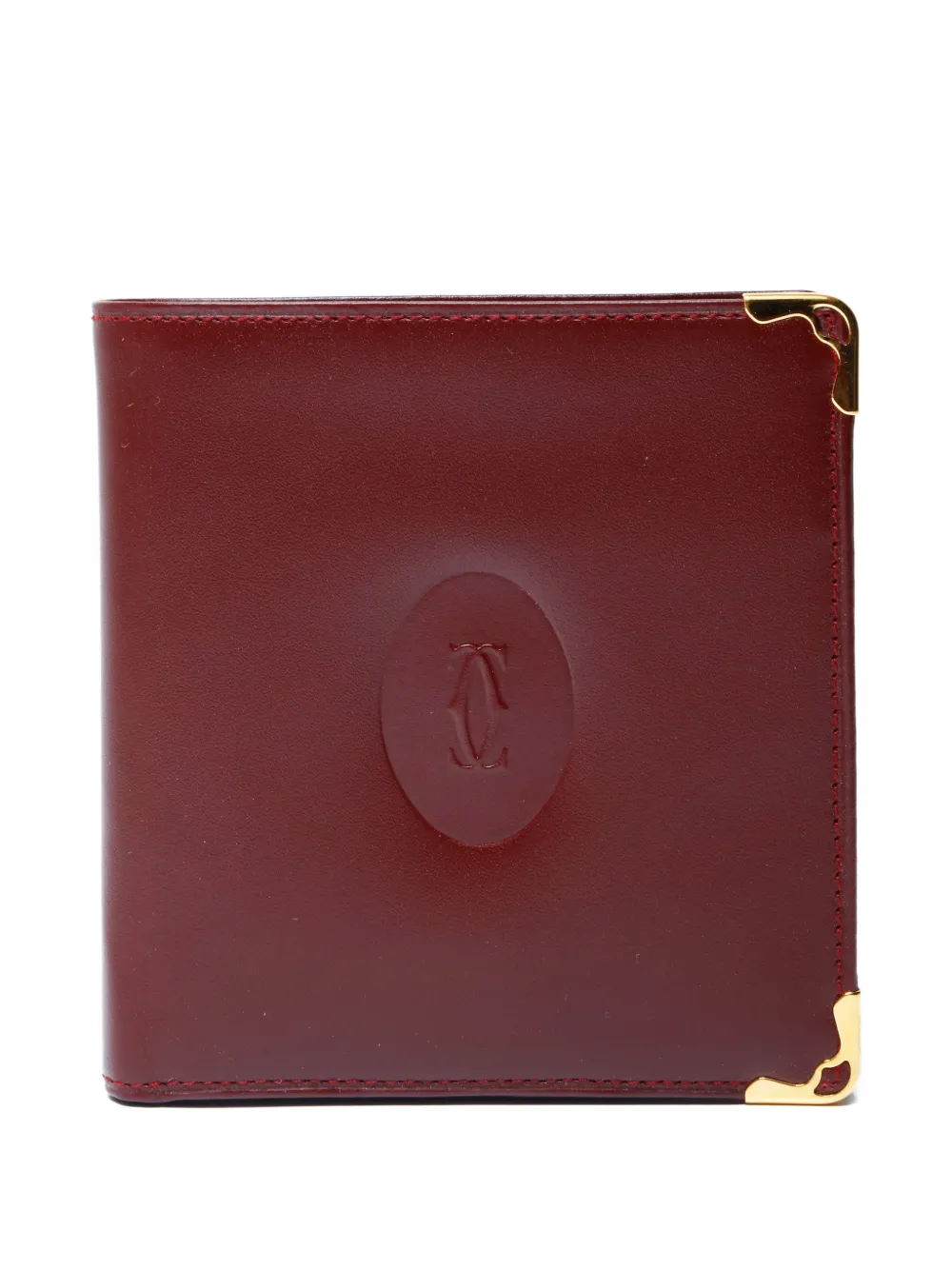 Pre-owned Cartier 2000-2020s Must Bi-fold Wallet In Red