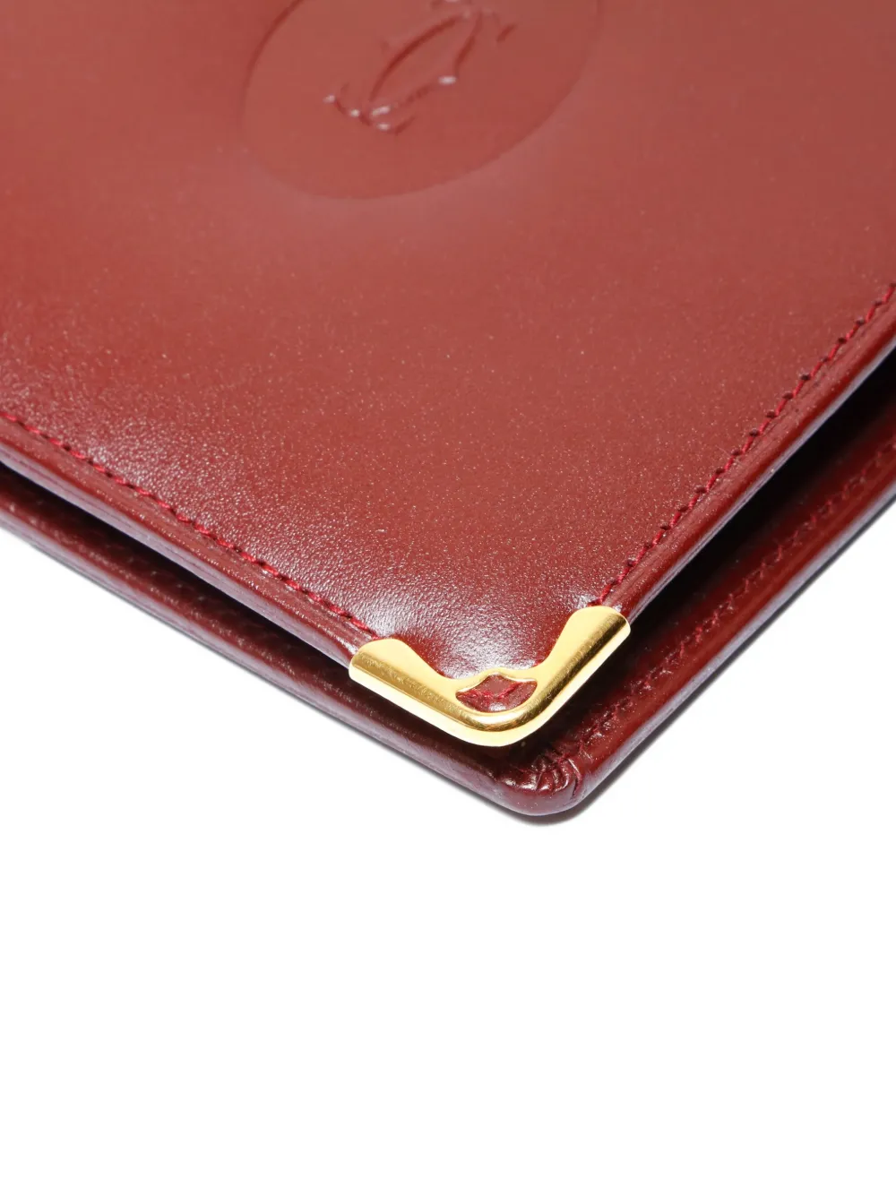 Pre-owned Cartier 2000-2020s Must Bi-fold Wallet In Red