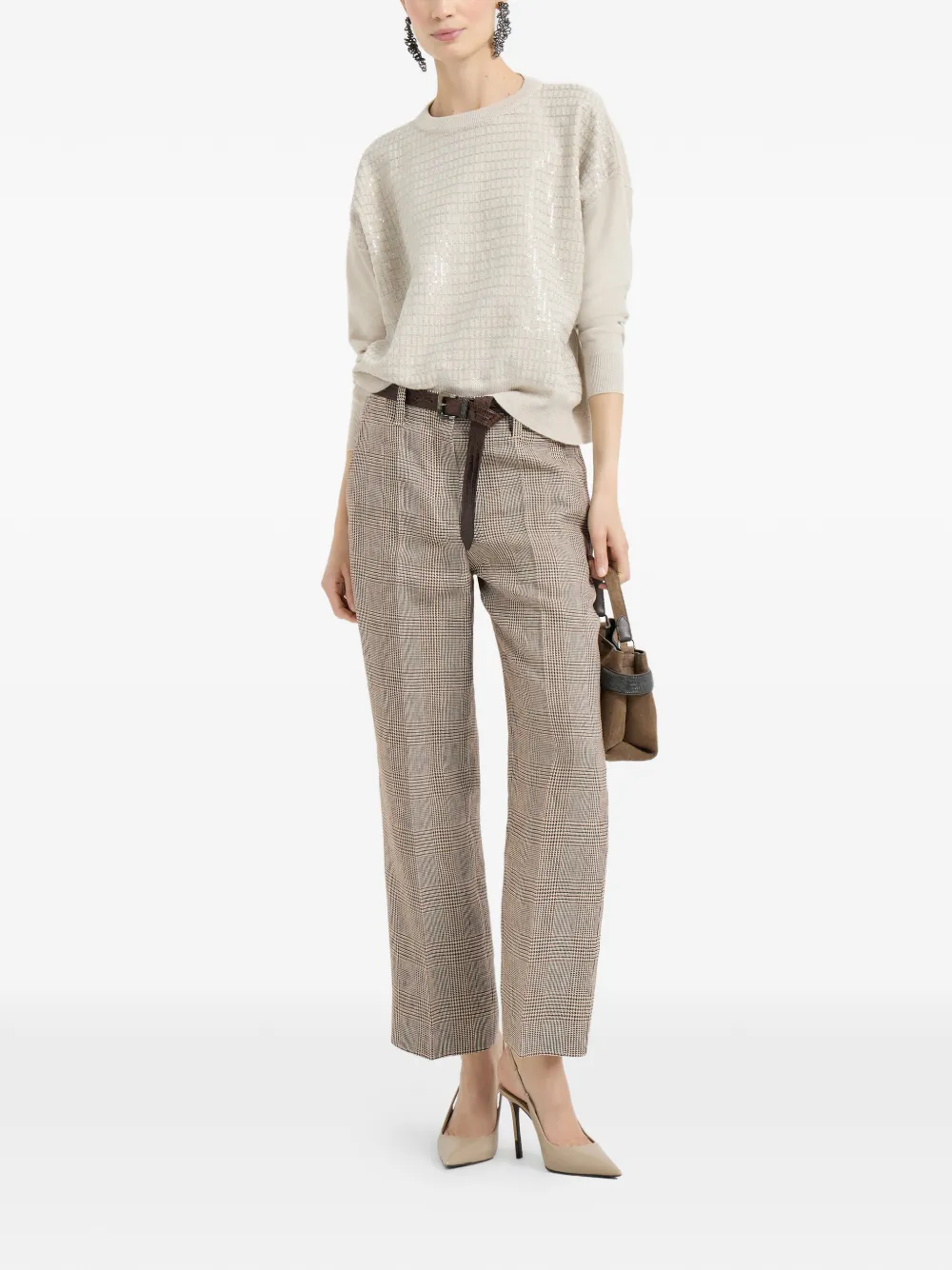 Brunello Cucinelli check-pattern sweater | Knitted Sweaters | Image 2