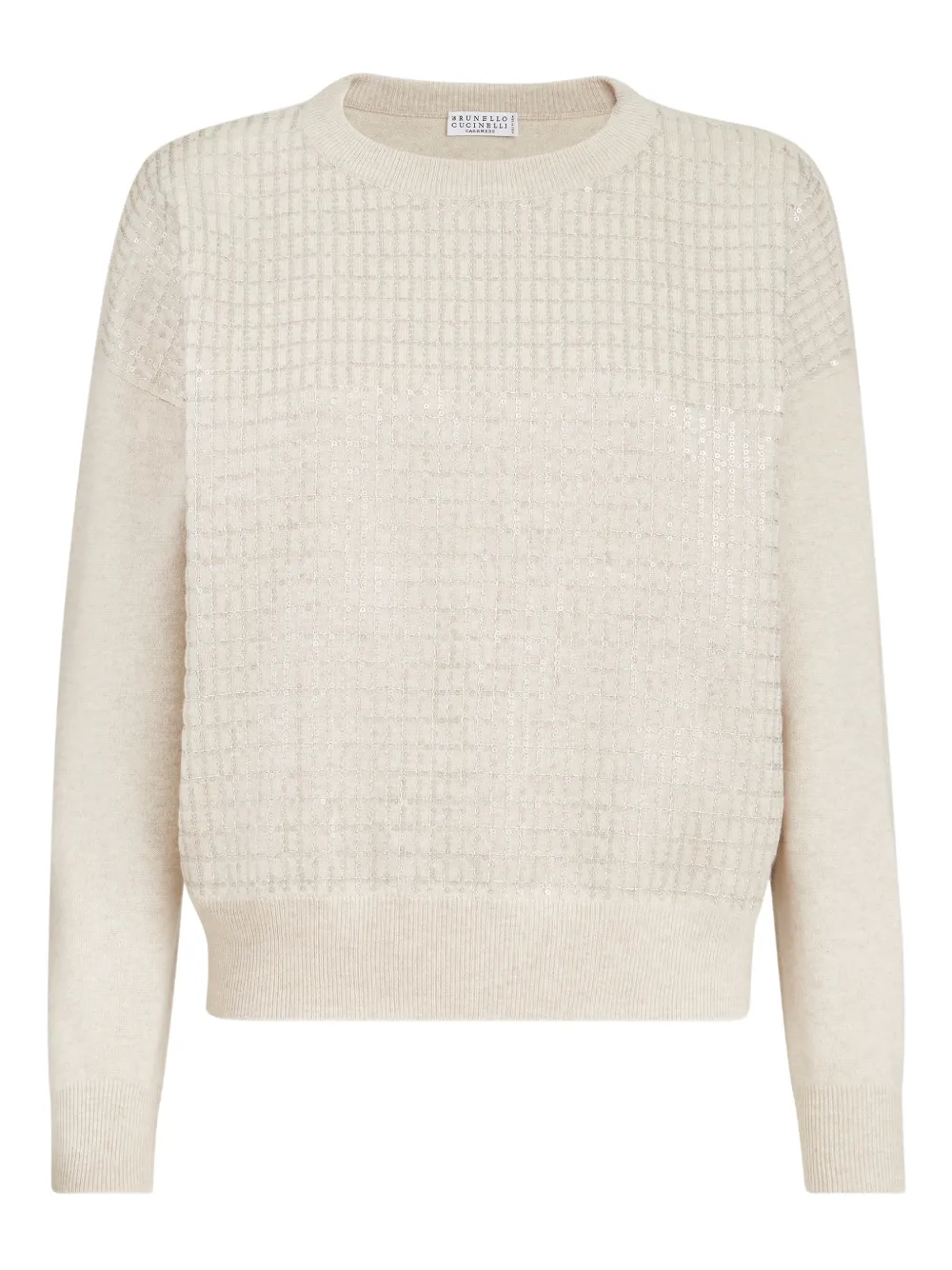 Brunello Cucinelli Check-pattern Sweater In White