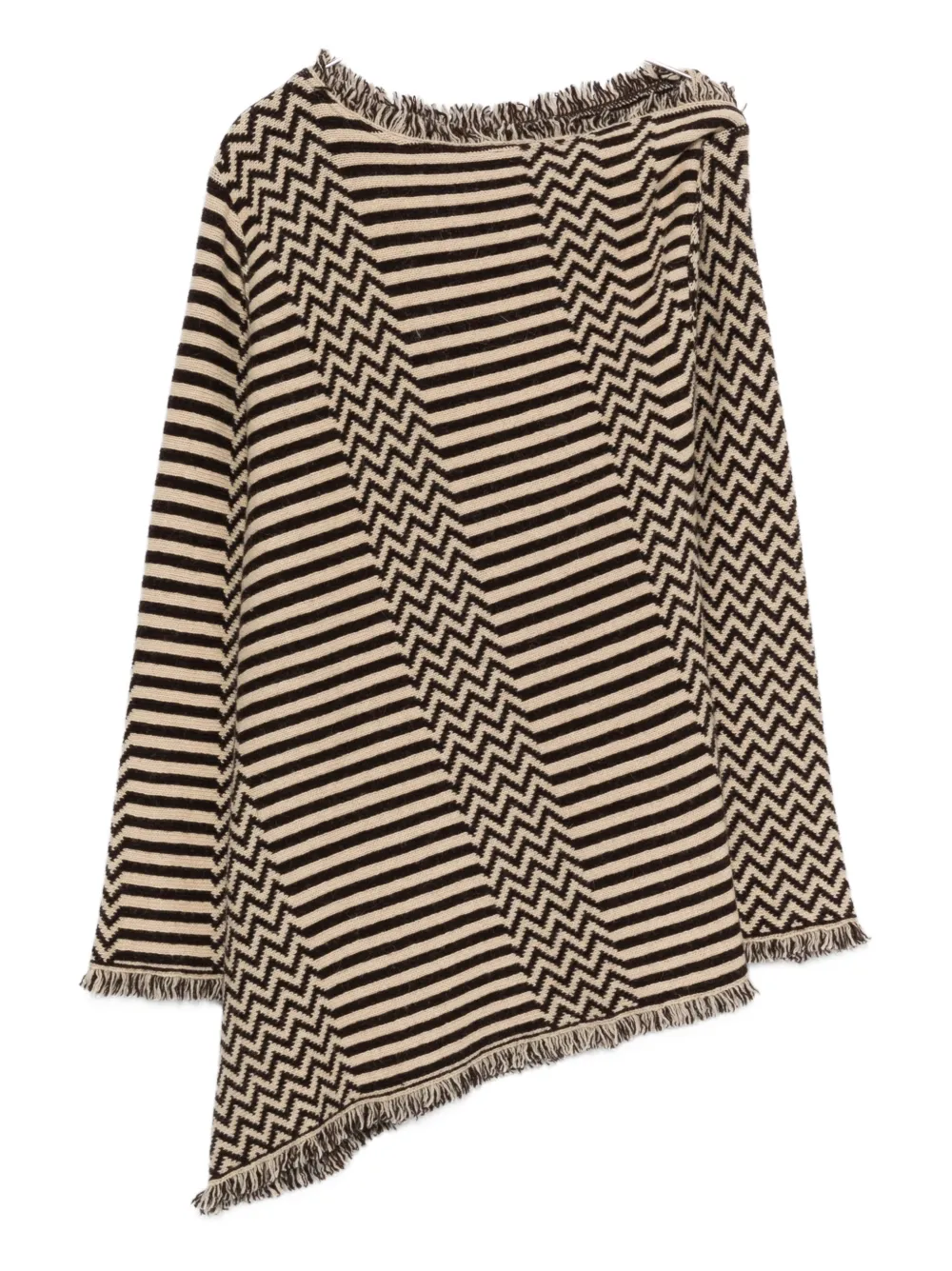 Gianfranco Ferré Pre-Owned 1990s striped fringed sweater | Brown | Image 1