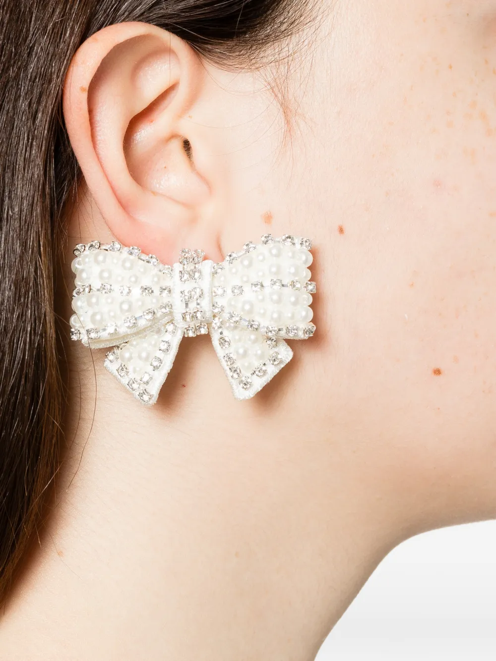 Self-Portrait bow-shape earrings - Zilver