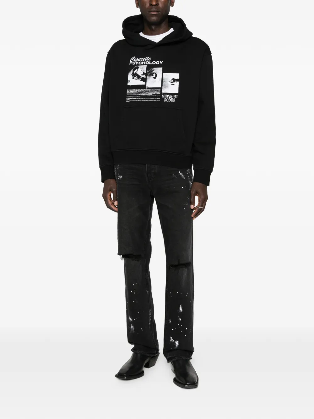 Purple Brand ripped paint jeans - Zwart