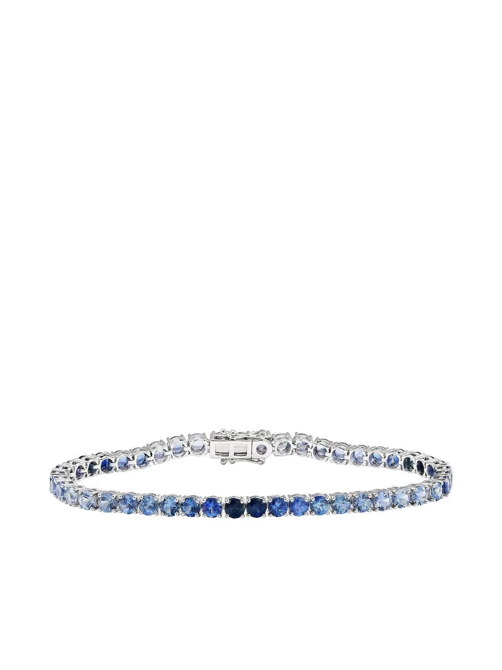 Ruchi New York 18k White Gold Sapphire Ombre Tennis Bracelet In Blue