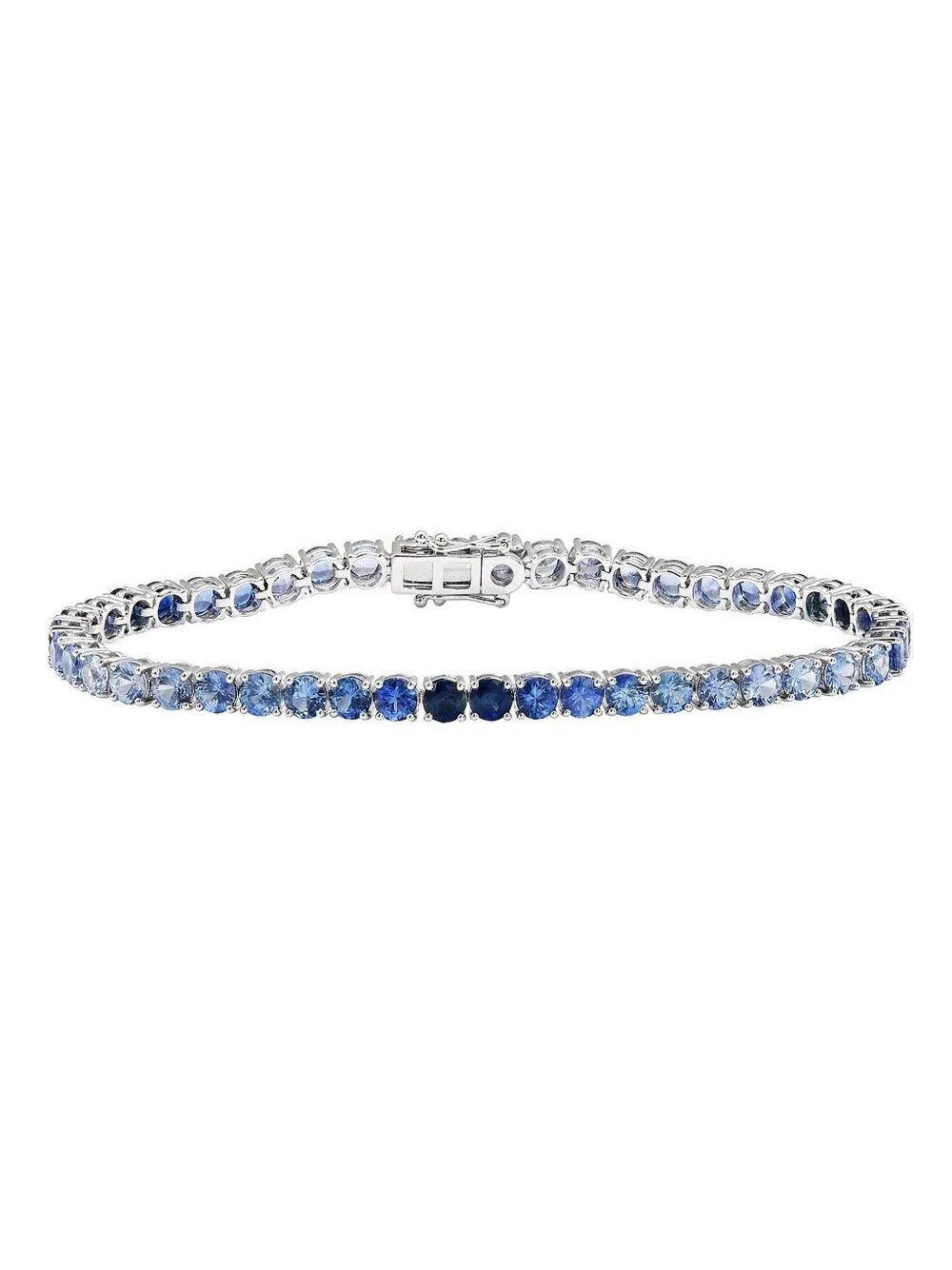 Ruchi New York 18k White Gold Sapphire Ombre Tennis Bracelet In Blue