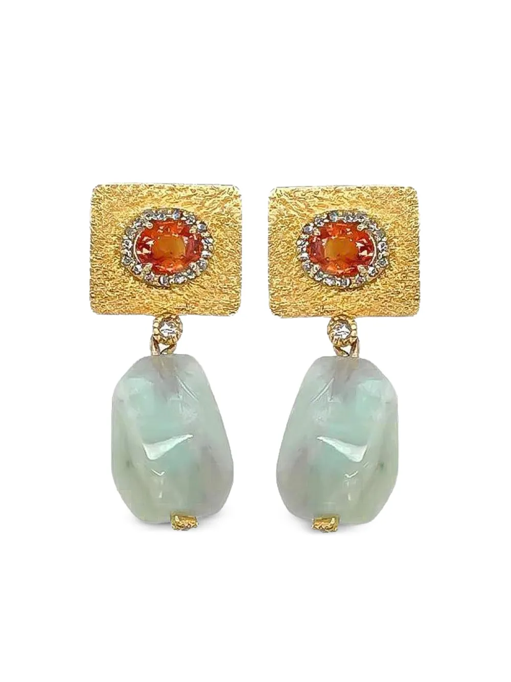 COOMI yellow gold sapphire and opal earrings - Oro