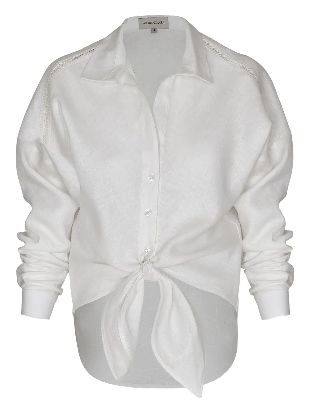 ANDRES OTALORA tie-front blouse - Wit