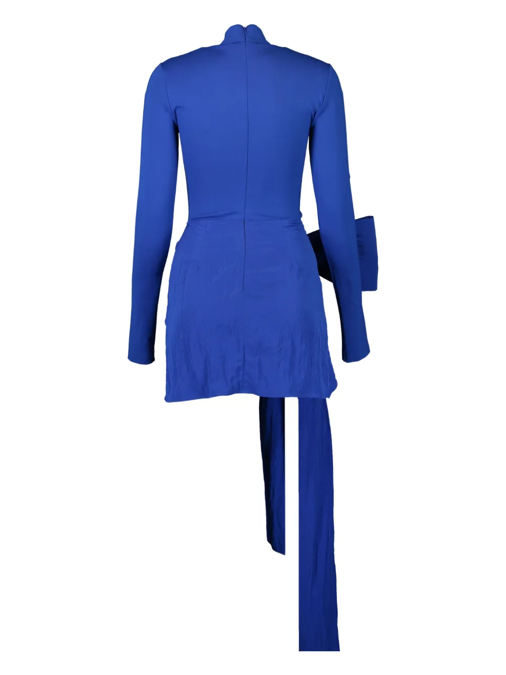 Long-Sleeve Bow-Detail Mini Dress