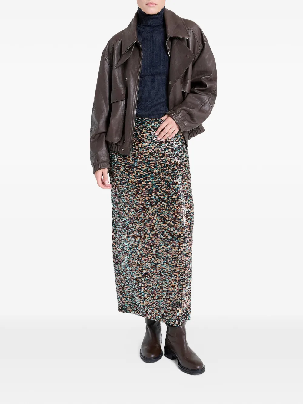 TWP Sylkie maxi-rok met patroon - Bruin