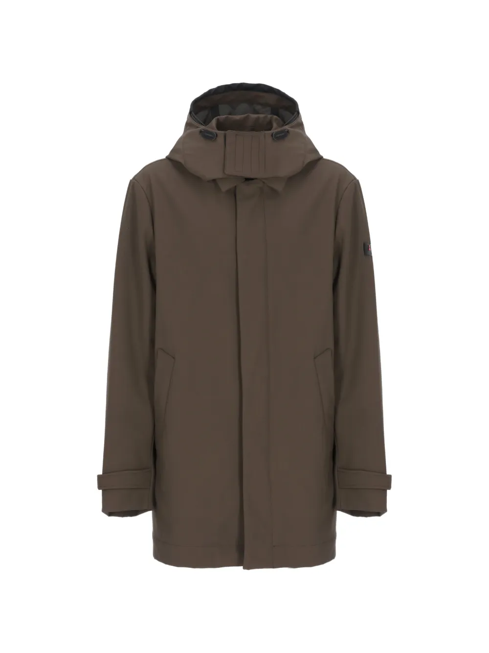Peuterey logo-patch hooded parka - Marrone
