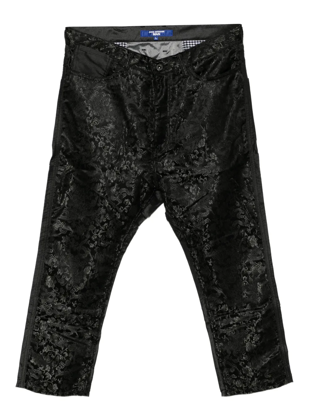 Junya Watanabe MAN jacquard trousers | Black | Image 1