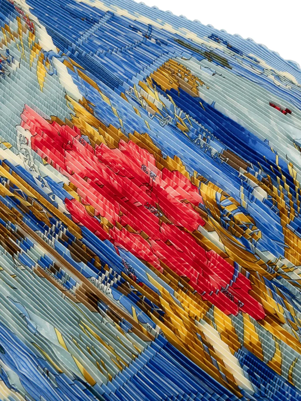 HERMES Pre-owned 20th Century Varangues Pleated Silk Scarf Scarves In Blue