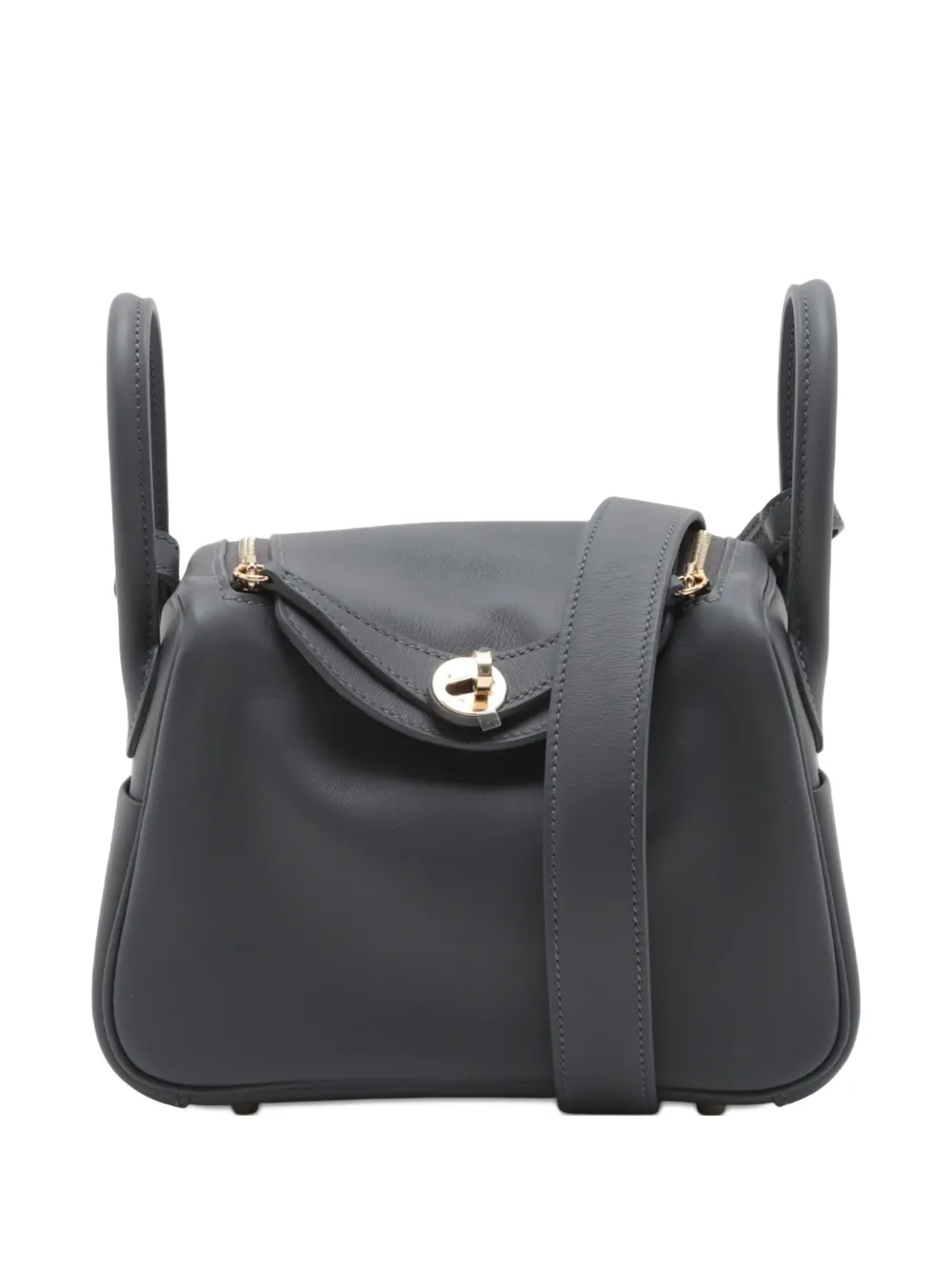 Pre-owned Hermes 2024 Mini Swift Lindy Verso 20 Satchel In Gray