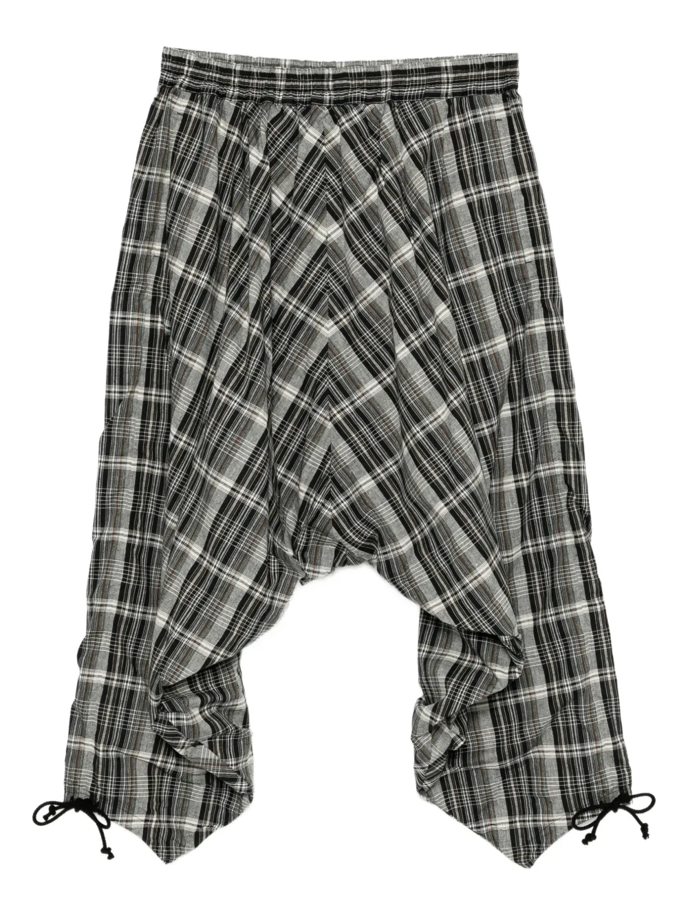 Junya Watanabe MAN plaid drop-crotch trousers | Grey | Image 1