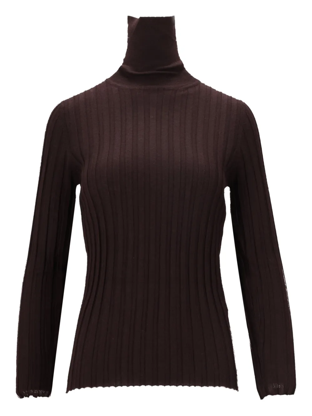 La-Rose turtleneck ribbed sweater - Marrone