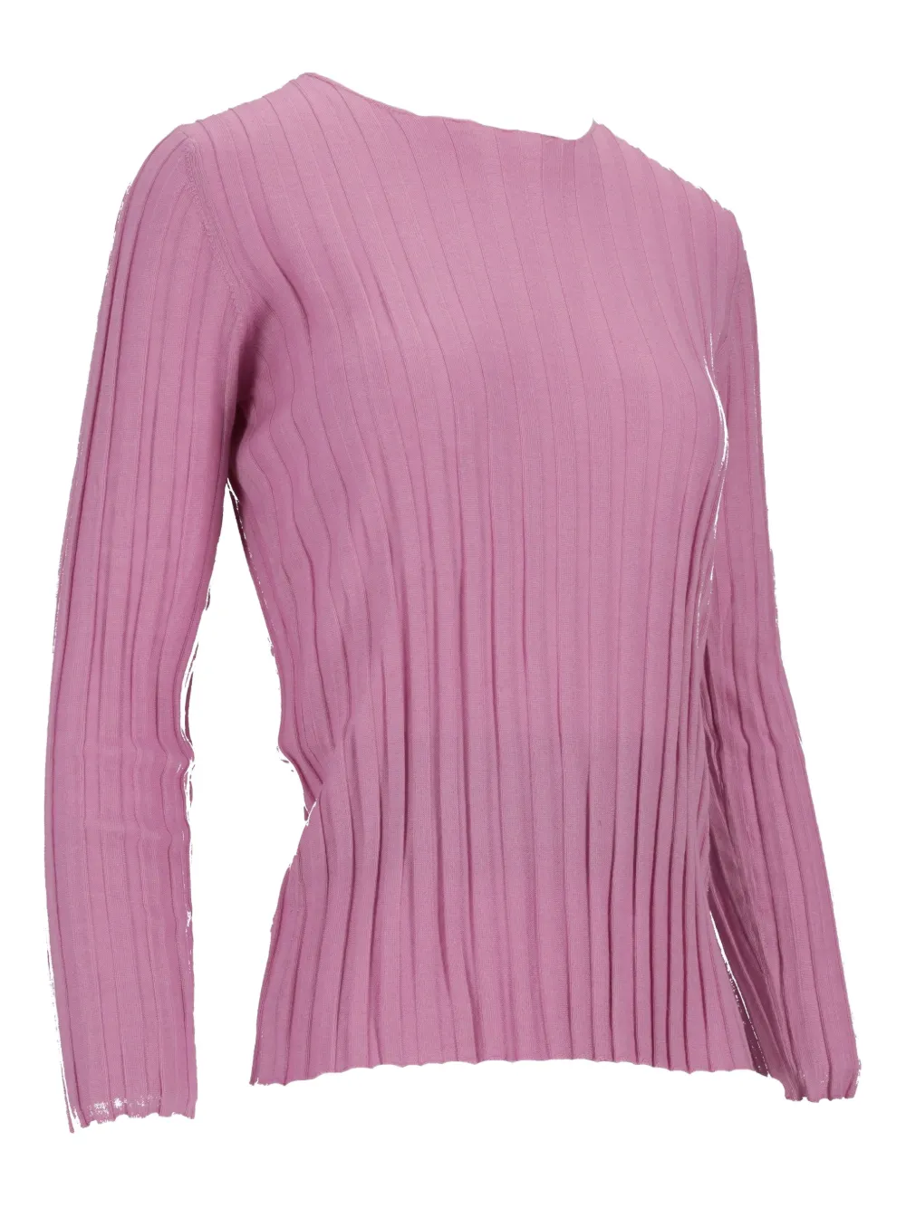 La Rose Ribbed Girocollo Cashmere Top In Green