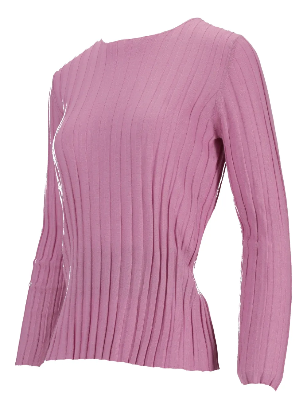 La Rose Ribbed Girocollo Cashmere Top In Green