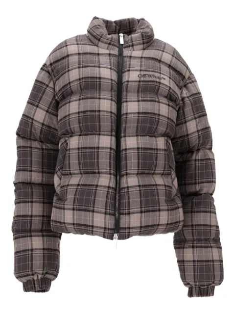 Off-White spray check flannel down jacket