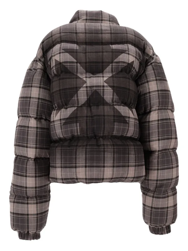 Off-White チェック ダウンジャケット | グレー | FARFETCH JP