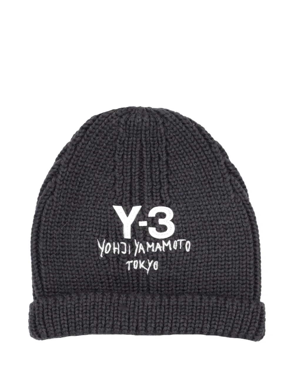 Adidas Originals Y-3 Chunky Logo Detail Beanie In Gray