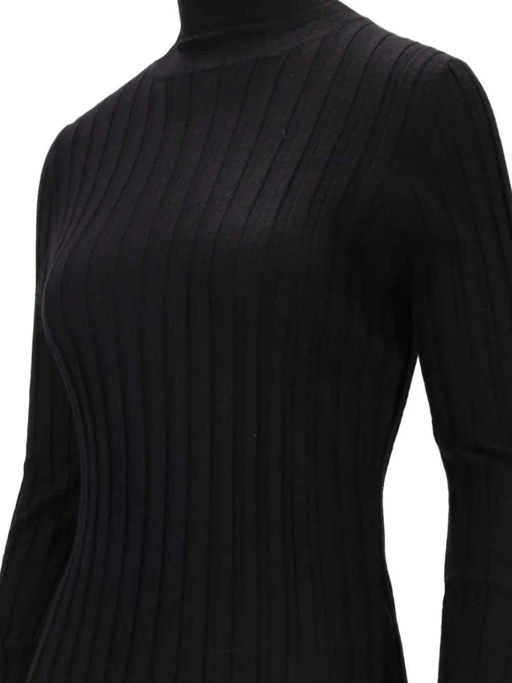 La-Rose Top met hoge hals Zwart