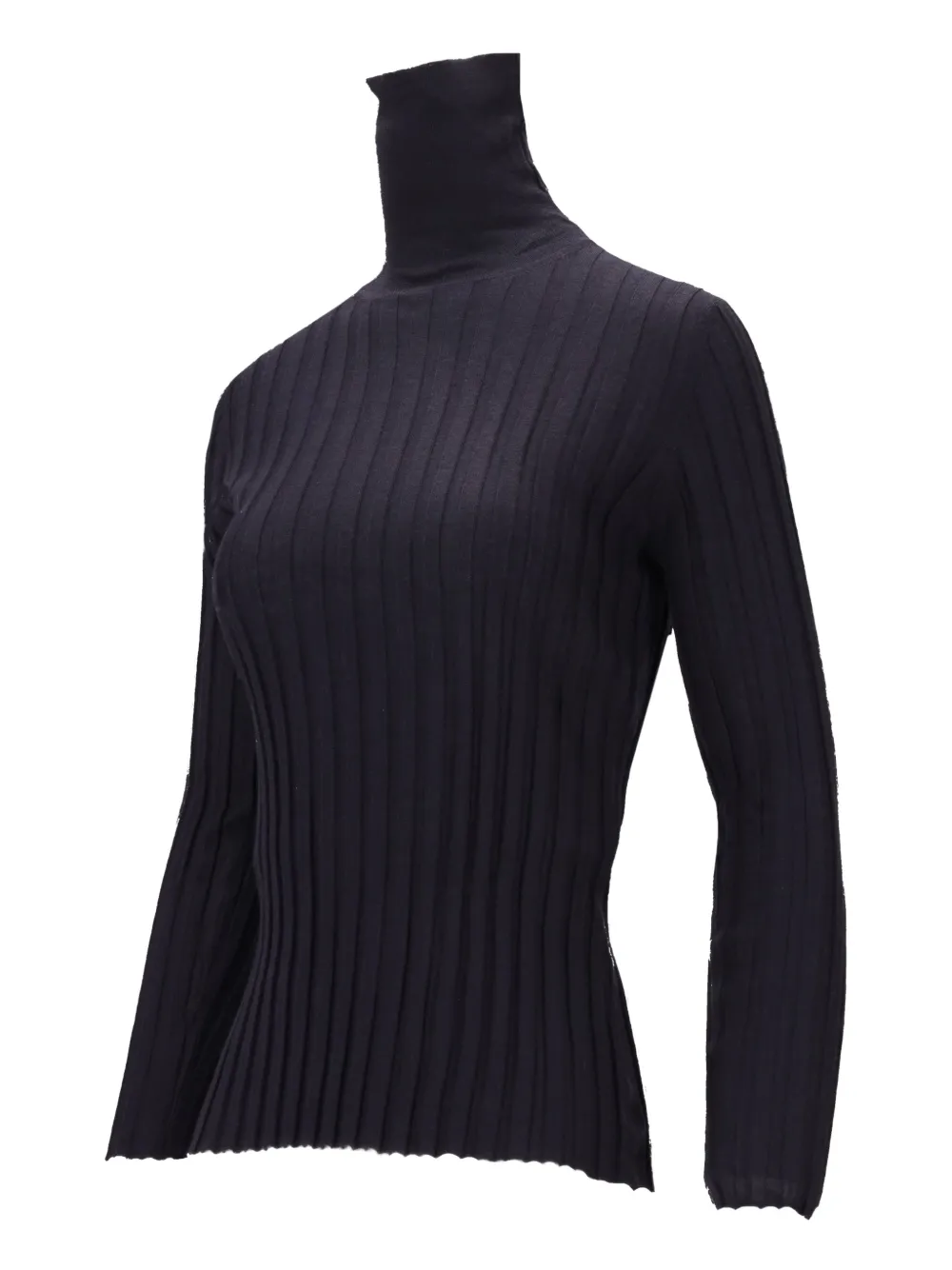 La-Rose Top met hoge hals Blauw