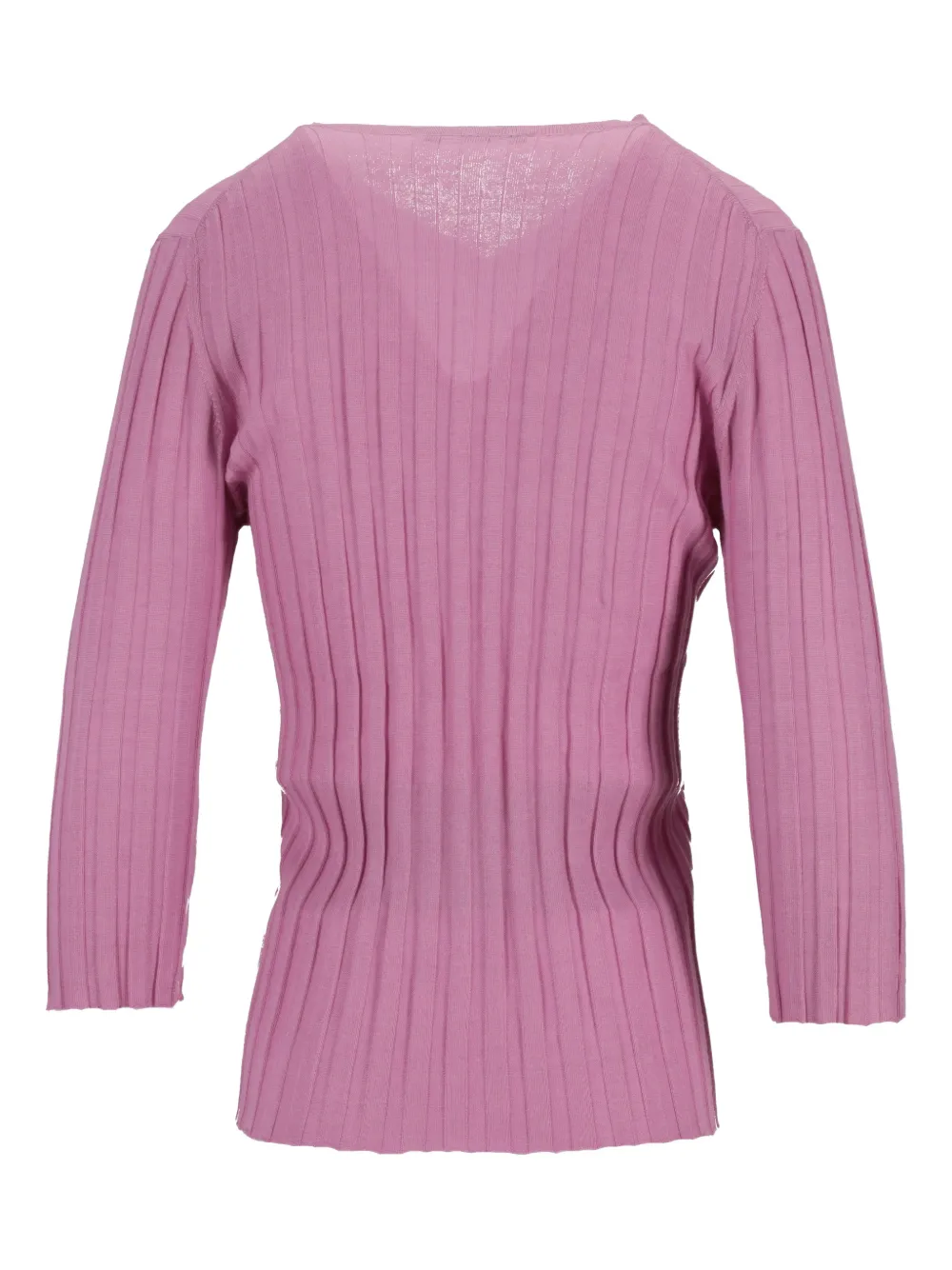  La-rose V-neck Ribbed Top - Pink 